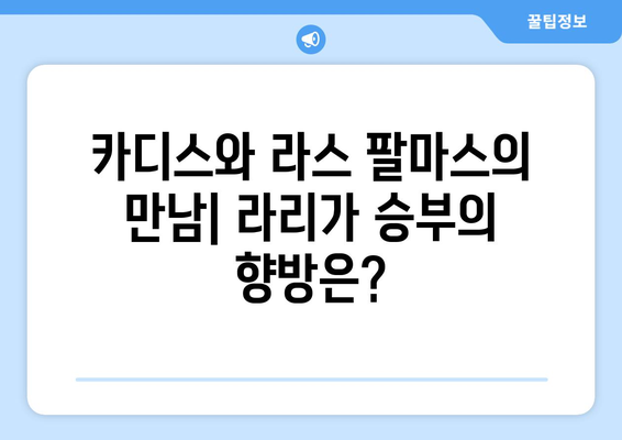 카디스 vs 라스 팔마스 프리메라리가 분석| 승부 예측 및 주요 포인트 | 스페인 축구, 경기 분석, 라리가