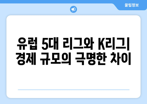 유럽 5대 리그 vs K리그| 축구 경제 분석을 통한 격차 비교 | 축구 산업, 경제 분석, 리그 비교, 성장 전략