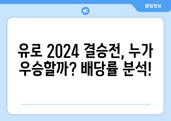 유로 2024 결승전 배당률 & 실시간 경기 결과 확인 | 축구, 베팅, 라이브 스코어