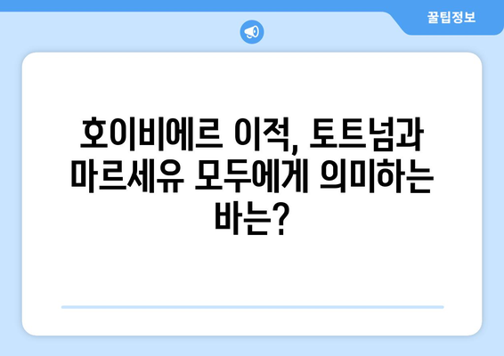 호이비에르, 프리미어리그 떠나 마르세유행! 이적 배경과 앞으로의 활약 기대 | 호이비에르, 토트넘, 마르세유, 이적, 프랑스 리그 1