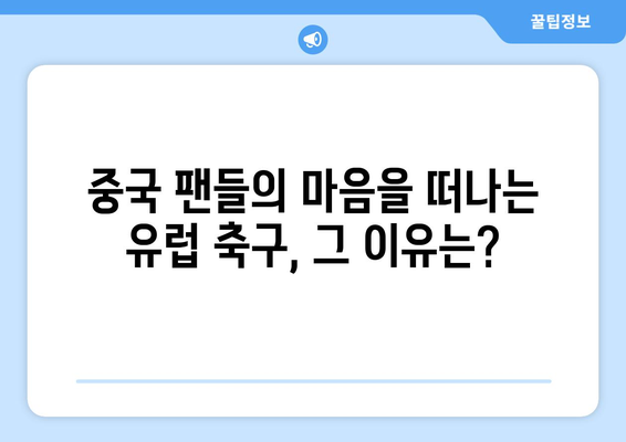 중국 축구 팬들의 마음을 떠나는 유럽 축구? | 중국, 축구, 인기 하락, 이유, 분석