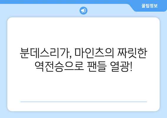 분데스리가 마인츠 vs 쾰른| 짜릿한 역전승의 감동! | 마인츠, 쾰른, 분데스리가, 축구, 경기 후기