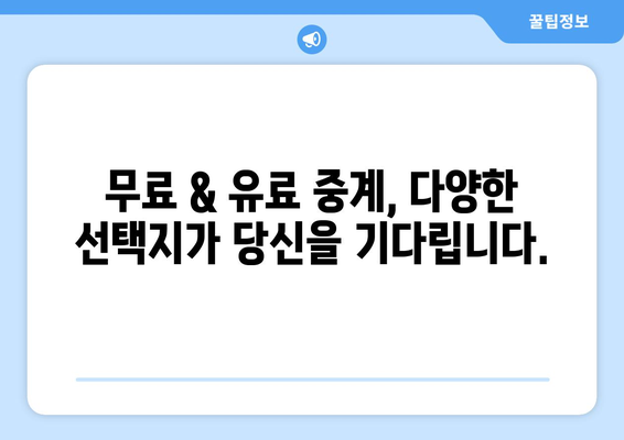 해외 축구 중계, 이제 놓치지 마세요! 국내 중계 사이트 총정리 | 축구 중계, 실시간 스트리밍, 해외 축구