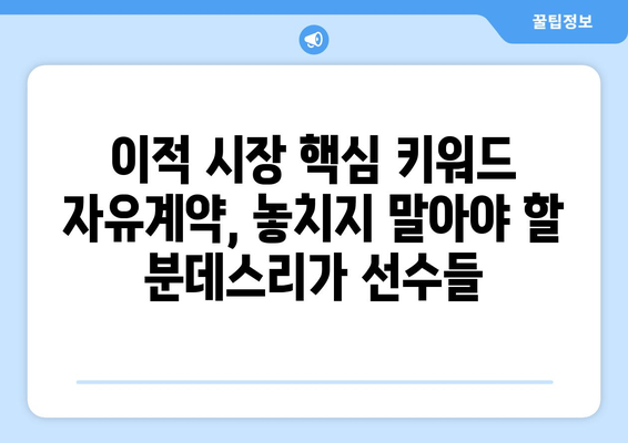 🔥 여름 이적 시장 🔥  음바페와 함께 주목해야 할 분데스리가 핵심 자유계약 선수 5인 | 이적 시장, 분데스리가, 음바페, 자유계약