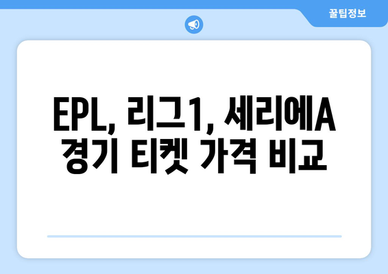 EPL, 리그1, 세리에A 해외축구 관람 티켓 예매 가이드 | 직접 구매부터 플랫폼 활용까지 |