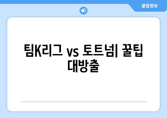 팀K리그 vs 토트넘 직관 후기| 티켓팅부터 3등석 경험까지 | 꿀팁, 후기, 팀K리그, 토트넘, 축구