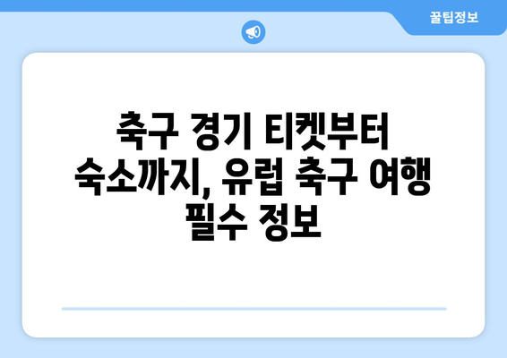 고3, 유럽 축구 여행 꿈꿔? 지금 바로 계획 시작해보자! | 유럽 축구 여행, 고3 여행 계획, 축구 경기 관람, 유럽 여행 팁