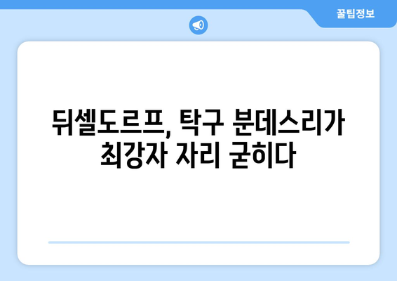 티모 볼의 패배| 2021/2022 독일 탁구 분데스리가 챔피언은 뒤셀도르프 | 탁구, 분데스리가, 챔피언, 뒤셀도르프