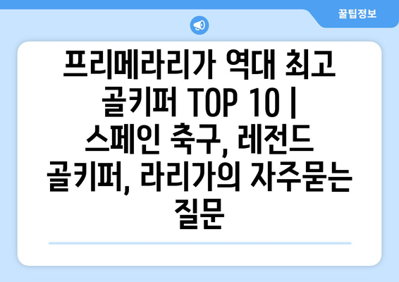 프리메라리가 역대 최고 골키퍼 TOP 10 | 스페인 축구, 레전드 골키퍼, 라리가