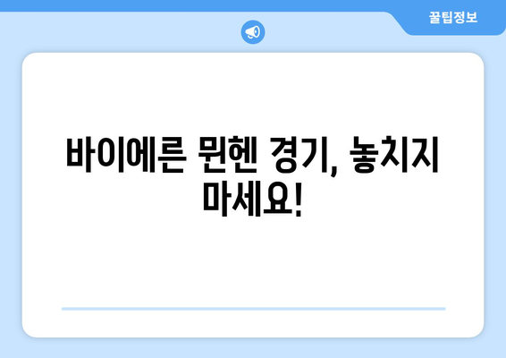 분데스리가 바이에른 뮌헨 경기 티켓 예매 완벽 가이드 | 바이에른 뮌헨, 티켓 구매, 경기 일정