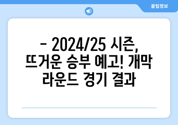 2024/25 2. 분데스리가 개막 라운드 총정리| 승부의 서막을 알린 팀들은? | 분데스리가, 개막, 경기 결과, 하이라이트