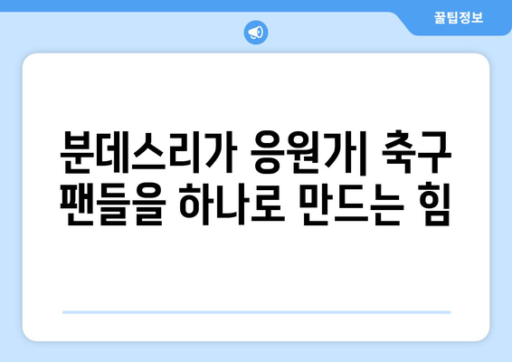 독일 분데스리가 응원가| 열정과 감동의 멜로디 | 분데스리가, 축구 응원가, 독일 축구