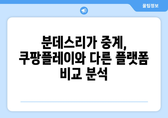 분데스리가 중계, 쿠팡 플레이는 어떨까요? 장단점 비교분석 & 종합 평가 | 축구 중계, 스포츠 스트리밍, 쿠팡 플레이, 분데스리가