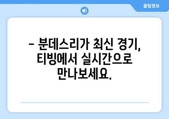 티빙에서 독점 중계하는 독일 분데스리가, 지금 바로 만나보세요! | 분데스리가, 축구 중계, 티빙, 스포츠