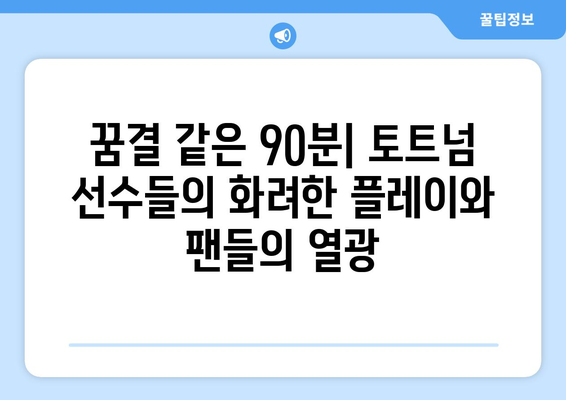 토트넘 대 팀K리그 경기장, 짧은 경험 속 뜨거운 열기 | 축구, 토트넘, 팀K리그, 경기 후기