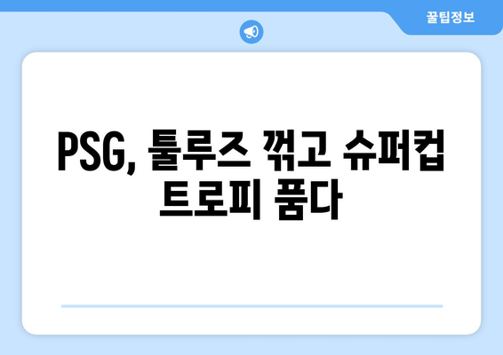 이강인 골! PSG 챔피언 등극! | 툴루즈 vs PSG 프랑스 슈퍼컵 결승전