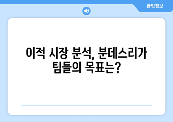 분데스리가 팀 이동 순위 TOP 10| 2023-2024 시즌 선수들의 움직임 | 축구 이적 시장, 분데스리가, 선수 이적