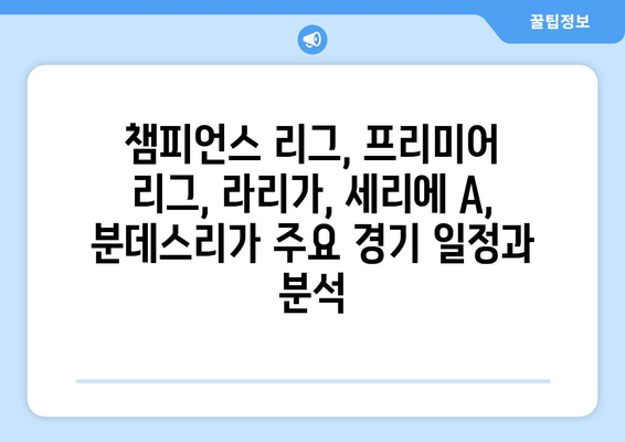 2023-2024 유럽 축구 완벽 정복| The Champion 가이드북 | 유럽 축구, 챔피언스 리그, 프리미어 리그, 라리가, 세리에 A, 분데스리가