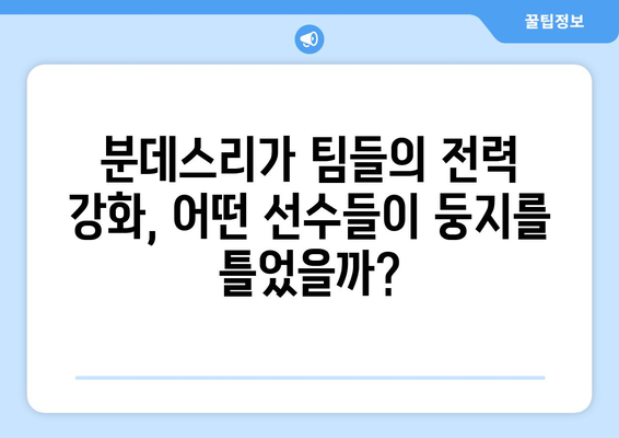 분데스리가 팀 이동 순위 TOP 10| 2023-2024 시즌 선수들의 움직임 | 축구 이적 시장, 분데스리가, 선수 이적